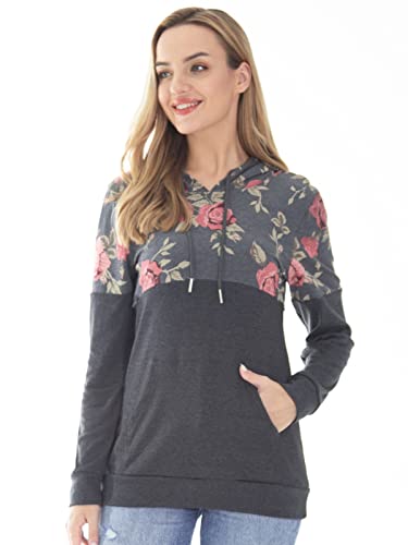 Image of Bearsland Women's Maternity Breastfeeding Sweater Hoodie Nursing Sweatshirt with Pockets