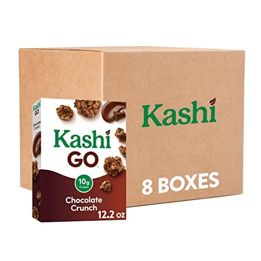 Kashi GO Cold Breakfast Cereal, Fiber Cereal, Vegan Protein, Chocolate Crunch (8 Boxes)