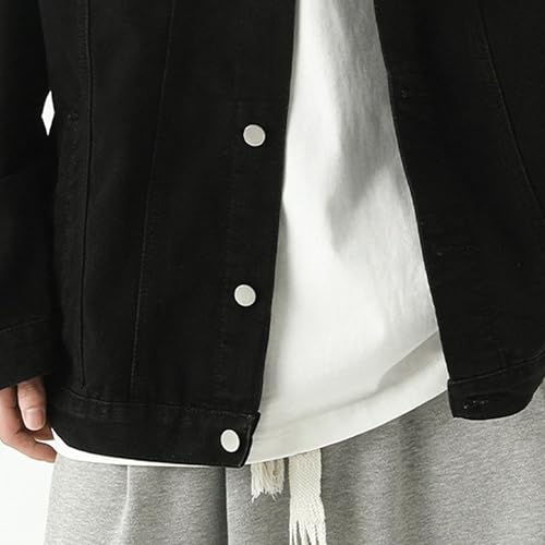 Chaqueta jean para hombre estilo clásico negro miniatura 7