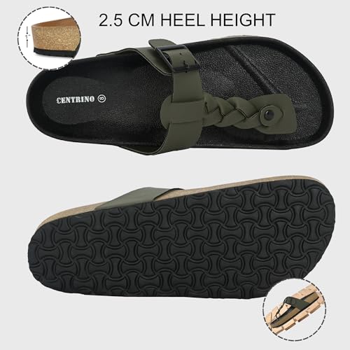 Image of Centrino Men's Berkin-Style Slip-On Sandals | Open Toe Design | Soft PU Footbed | Lightweight & Comfortable | Arch Support | On-Grip Sole | Casual Outdoor Wear (6867)