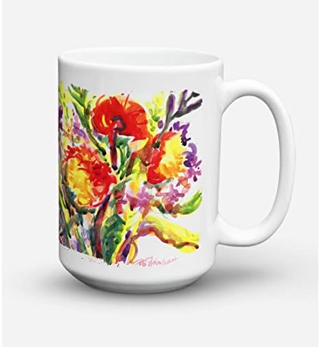 Caroline's Treasures 6042CM15 Flower Dishwasher Safe Microwavable Ceramic Coffee Mug 15 ounce, 15 ounce, multicolor image 4