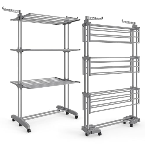 SONGMICS 4-Tier Drying Rack Gray thumbnail 2