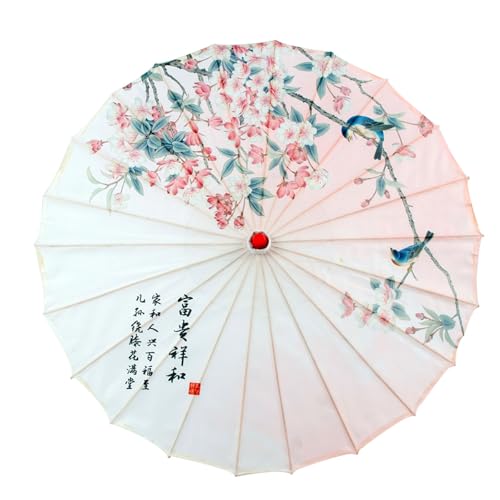 HDOYTXXM Elegant Handmade Asian Parasol With Traditional Pattern Bamboos Silk Umbrella For Weddings And Cosplays