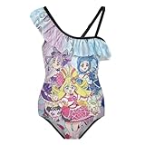 キミとアイドルプリキュア♪水着の女の子フリルのワンピース水着子供の水着の女の子おしゃれでかわいい水泳水着です7-9Y（120cm）