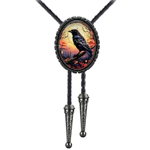 Image of Jeilwiy Bolo Tie for Men Western Cowboy Gothic Bolo Tie Necklace Halloween