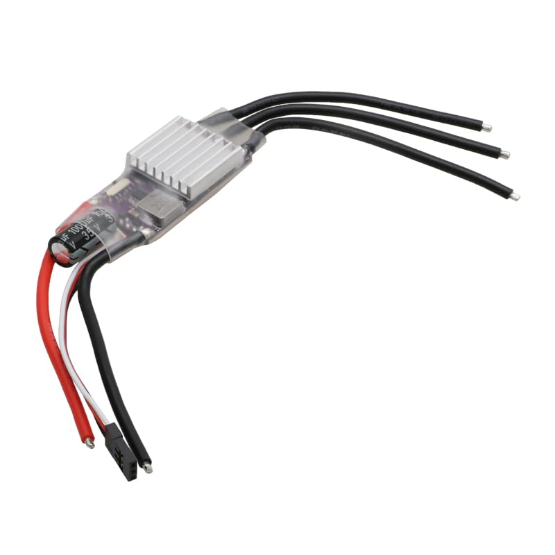 1PCS 2-6S 75A AM32/ESCape32 ESC BLDC Motor Electronic Speed Controller with Welded 14AWG Wire 5V/6V/7.4V BEC for Drone Crawler Car RC Model (ESCape32 ESC w Cable)
