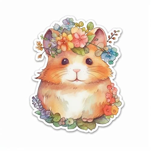Image of Yoonek Graphics Hamster Vinyl Decal Sticker for Car, Laptop, Tumbler, More. #005560
