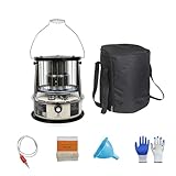 9000 BTU Poele a Petrole 2 En 1 Portable Chauffage Fioul Chauffage Pour Le Camping, Le Garage, La Maison Et Les Situations D'urgence,Off white completeset