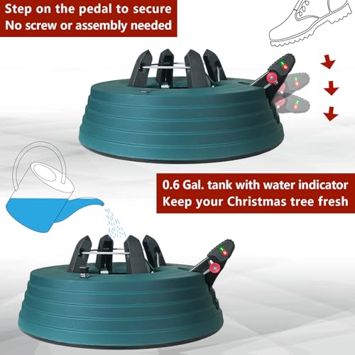 JILUVA Christmas Tree Stand with Water Reservoir, Foot Press Easy Setup, Fits up to 6 Ft Real Tree with 5.1" Diameter, Equipped with Water Level Indicator, No Assembly Needed by JILUVA - Image 4