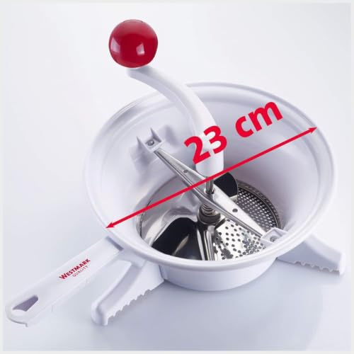 Foto von Westmark Passiermaschine, ø 23 cm, hochwertiger Kunststoff/Rostfreier Edelstahl, Weiß/Rot, 11962260