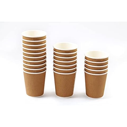 VIVID CHOICE Paper Cups | 100 x 8oz Ripple Paper Cups | Paper Cups for Hot & Cold Drinks | Camping Cups | Tea Cups | Paper Party Cups | 3 ply Disposable Coffee Cups | Takeaway Coffee Cups (100) Cover