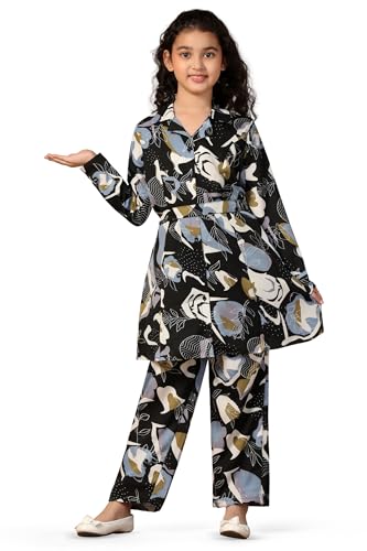 Image of Fashion Dream Girl's Rayon Abstract Printed Clothing Set|Co-ord Set|Casual Wear|Coordinate Outfit for Girls