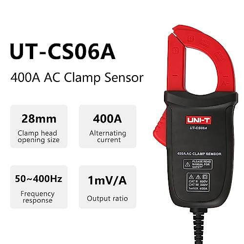 UNI-T UT-CS06A 400A AC Current Clamp Sensor, UT196/UT139C/UT117C Multimeter Option Current Clamp