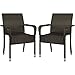Yaheetech 2er Set Polyrattan Gartenstühle Stapelbar, Rattanstühle Stapelstuhl mit Armlehnen & Rückenlehne, Rattan Stuhl Balkonstuhl für Garten Balkon Terrasse, Braun 58×58x84cm