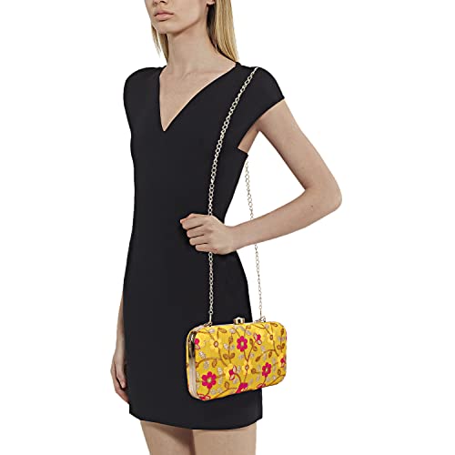 Image of LONGING TO BUY Hand Crafted Designer Box Clutch - Zari Embroidery For Women