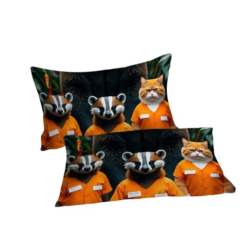Housse de couette chaton jaune 3D microfibre de qualité supérieure 260x220cm - 7
