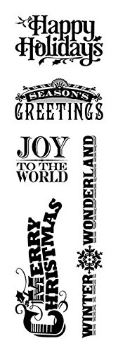 Inkadinkado Cling Stamp, Holiday Expressions