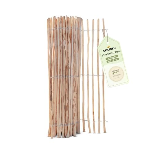 Staketenzaun Haselnuss Höhe 150 cm, Länge 5 Meter, Lattenabstand 3-5 cm