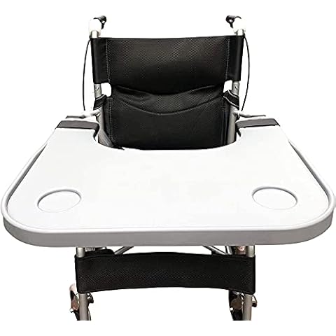 XJZHANG Mesa De Regazo para Silla De Ruedas Portátil, Bandejas Universales Desmontables, Escritorio con Portavasos, para Escribir, Leer Y Comer, Accesorios para Sillas De Ruedas Cover