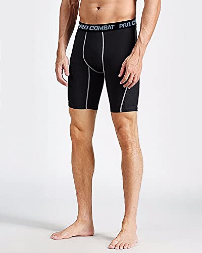 Senze Compression Shorts Men's 3 Pack With Pocket Running Short Men's Gym, Workout, Cycling, Yoga, Climbing, Swimming, Black, Large #TOP2