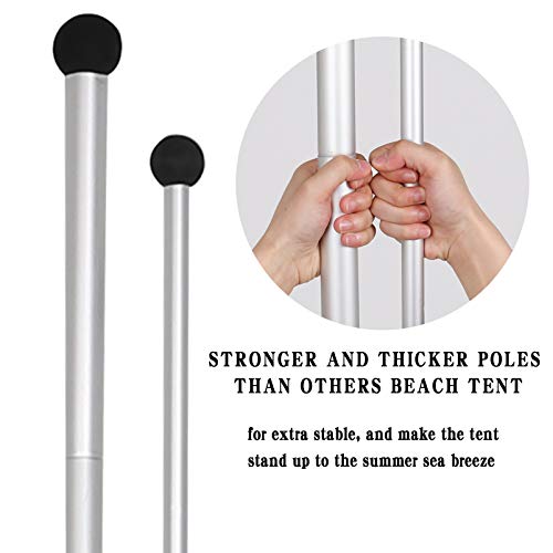 Tesalate Adjustable 4 Thicken Aluminum Poles Sun Shade Sail Shelter Portable Beach Tent Pop Up Canopy Windproof Uv Protection Tents Toldo Carpas Para Playa With Anchors Sandbags Tarp 10X10 Ft Hot Pink #TOP1