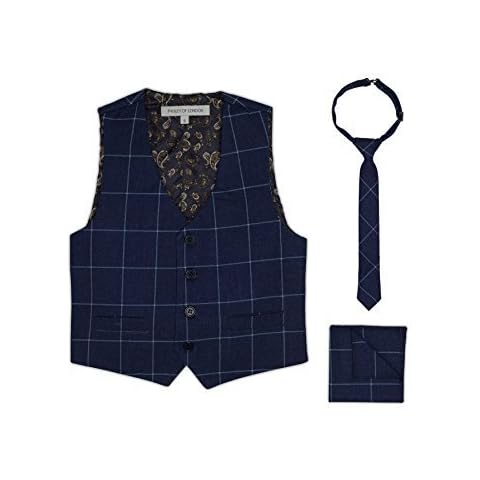 Paisley of London, Boys Waistcoat Set, Navy Checked Waistcoat Set, 12 Years Cover