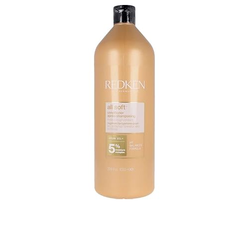 Redken Spülung für trockenes und brüchiges Haar, Belebt und hydratisiert, Mit Fettsäuren, Antioxidantien und Argan-Öl, All Soft Conditioner - 1 l (1er Pack)