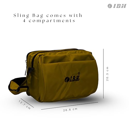 Image of I. B. H IBH Stylish Sling Bag for Men & Women CrossBody small Passport Travel side massanger one strap shoulder bag With Antitheft pocket also Waterproof Durable Adjustable