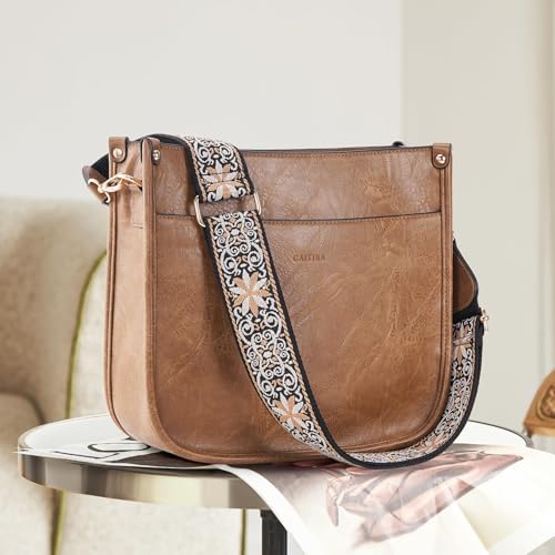 Image of Crossbody Bag Women Vegan Leather Hobo Handbag Trendy Crossbody Shoulder Bag Purses For Women with 2 Adjustable Strap