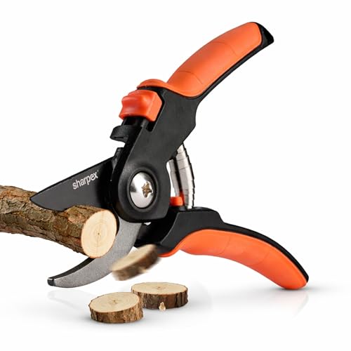Sharpex Heavy Duty 8 Inch Garden Bypass Pruning Shears | SK5 Carb...