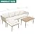 DWVO 6 Pieces Patio Furniture Set, L Couch Outdoor with Coffee Table&Washable Cushions, Outdoor Patio Sectional Wicker Rattan Conversation Sectional Set for Garden Yard Pool Beige