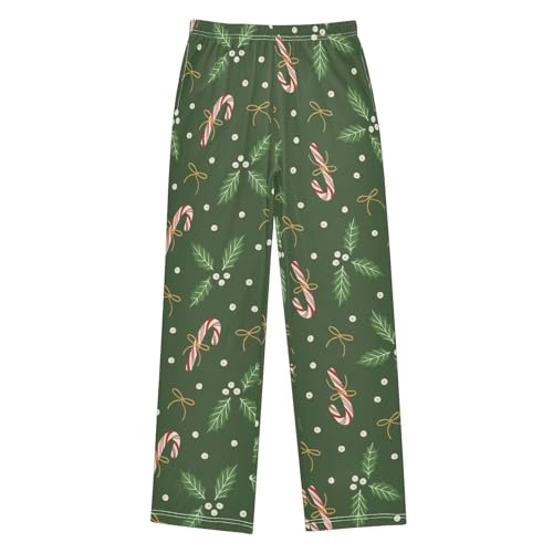 Boys' Pants Christmas Candy Leaf Long Bottoms Jogger Pants Elastic Waist Trousers with Pockets S-XL