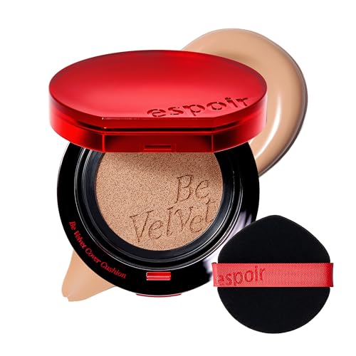 Espoir Be Velvet Cushion Foundation #27 Oat | Quick and Easy Coverage with Long-lasting Color by Zero Oxidation, Velvety Smooth Finish & Lightweight Formula, Vegan, Korean Makeup, 0.46 oz