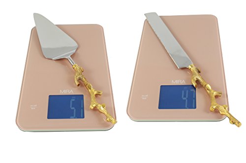 Rs Accessories Llc Server Set, Cake, Pie, Desert Flatware Set, Tree Branch Design, 2-Piece 18/10 Stainless Steel With Brass Handles (Light Antique Gold Finish)… #TOP6