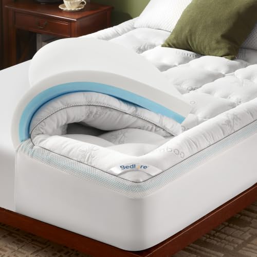 Image of BEDLORE Mattress Topper Super King,2-in-1 Dual Layer Design Memory Foam Pad