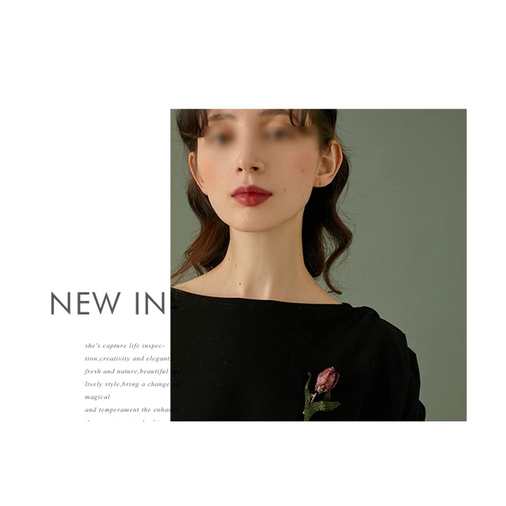 Florale, Elegante, handbestickte Tulpenbrosche, Damenmantel-Accessoires, Corsage