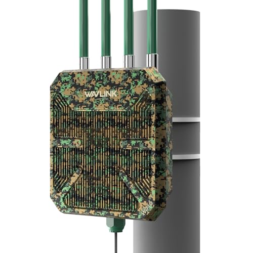 2026 AX1800 Outdoor WiFi 6 Extender, WAVLINK Outdoor WiFi Extender Signal Booster with PoE, Long Range Outdoor WiFi Access Point, IP67 Weatherproof, 4x8dBi Antennas, for Farm, Cameras, Patio, Starlink