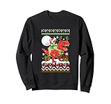 Santa French Bulldog Riding T-Rex Reindeer Christmas Sweater Sweatshirt