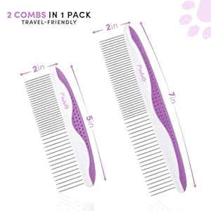 Poodlepetdogcombsforgrooming2packstainlesssteelteetheasilyremovedirtpropercarepreventsknotsandmatsforlongandshorthairedpetsantislipcomfortgriphandlepurple Urban Country Home Decor Poodle pet dog combs for grooming 2 pack stainless steel teeth easily remove dirt proper care prevents knots and mats for long and short haired pets anti slip comfort grip handle purple urban country home decor