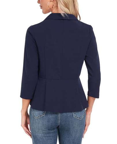 Blazer for Women Open Front Ruffle Office Work Business Casual Lightweight Suit Jacket Button Blazer 20253