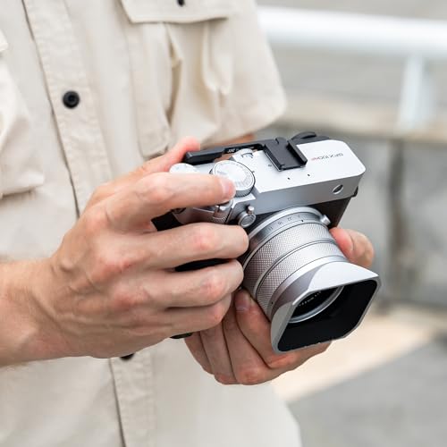 Image of GFX100RF Foldable Thumb Up Grip Rest Holder for Fujifilm GFX100RF - Silver | GFX 100RF Thumb Grip w Built-in Cold Shoe Mount & Hot Shoe Cover Protector Thumb Rest Support,Not Affect Use of Camera Button
