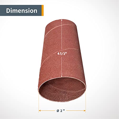 Powertec 11214 4.5 Inch Sanding Sleeves For Spindle Sander | 120 Grit | Aluminum Oxide Sandpaper Diameter 2 Inch – 3 Pack #TOP3