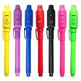 DLUCKY Invisible Ink Pen,Spy Pen Invisible Disappearing Ink Pen with Light Magic Marker for Secret Message and Kids Party Christmas Halloween Easter Goodies Bags Toy 7Pcs