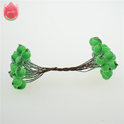 Buy Green 200pcs Mini Plastic Berry Handmake Artificial Flowers