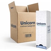 UNICORN Tampons, Organic Plant-Based Compact Applicator Regular Cotton Tampon Cartridge 60 Count, Pack of 6