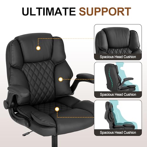 Bowthy HKOFOC060P Office Desk Chair,Mid Back Executive Leather Chair, Ergonomic Home Computer Desk Chair thumb #6