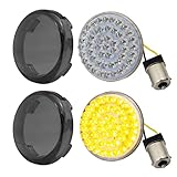 Eagle Lights 8748TS-1156A-S 2' Rear LED Turn Signals Compatible With Harley Davidson Motorcycles - Generation I / 1156 Base/Amber/Add Smoked Lenses