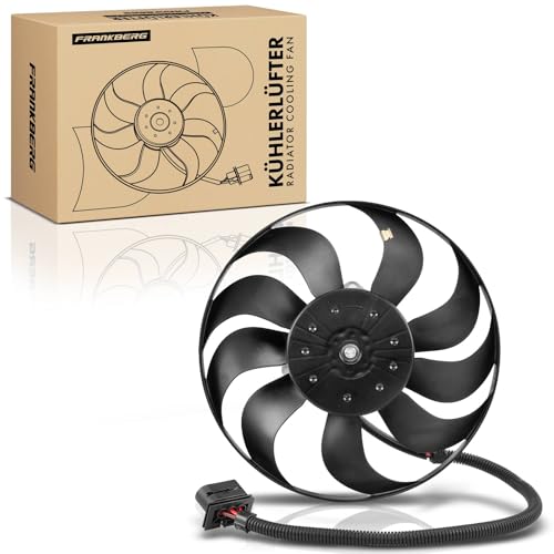 Frankberg Ventilador del radiador Rueda del ventilador Radiador de agua Compatible con TT 8N3 1.8L TT R.o.a.d.s.t.e.r 8N9 1.8L A3 8L1 1.8L Golf IV Variante 1J5 1.8L Golf IV 1J1 3.2L Replace# 75612