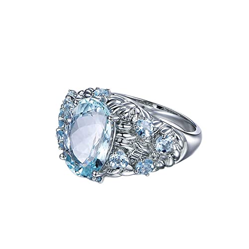 Bague Aigue-Marine ronde fini les bijoux ternes pour vos fiançailles