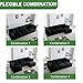 Ravy Concept Modular Convertible Sectional Couches, 3 Seat L Shaped Couch Sofa with Removable Ottoman，Chenille Fabric Couch Mid Century for Living Room, Apartment and Office, (Black)